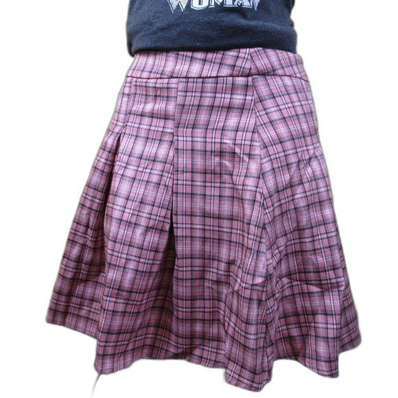 Shein women's Pink plaid skirt LG great shape - Picture 1 of 6